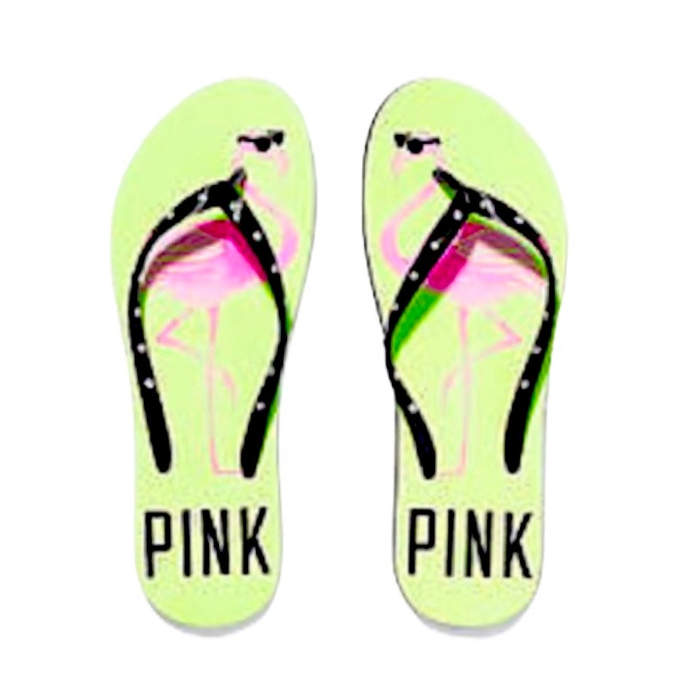 PINK VS Flamingo Flip Flops - Picture 3 of 3